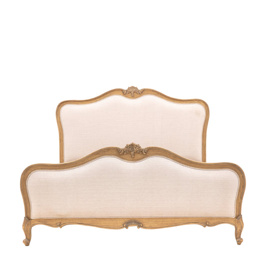 Chic 6' Linen Upholstered Bed Weathered – Light Wood