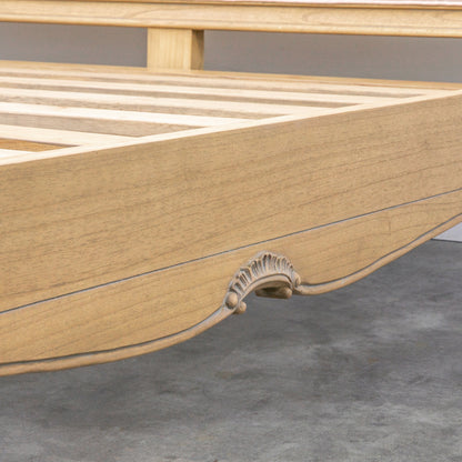 Chic 6' Linen Upholstered Bed Weathered – Light Wood