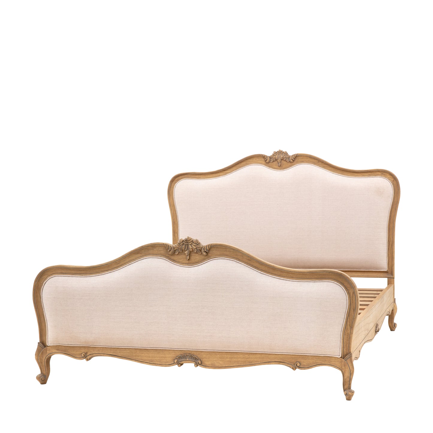Chic 6' Linen Upholstered Bed Weathered – Light Wood