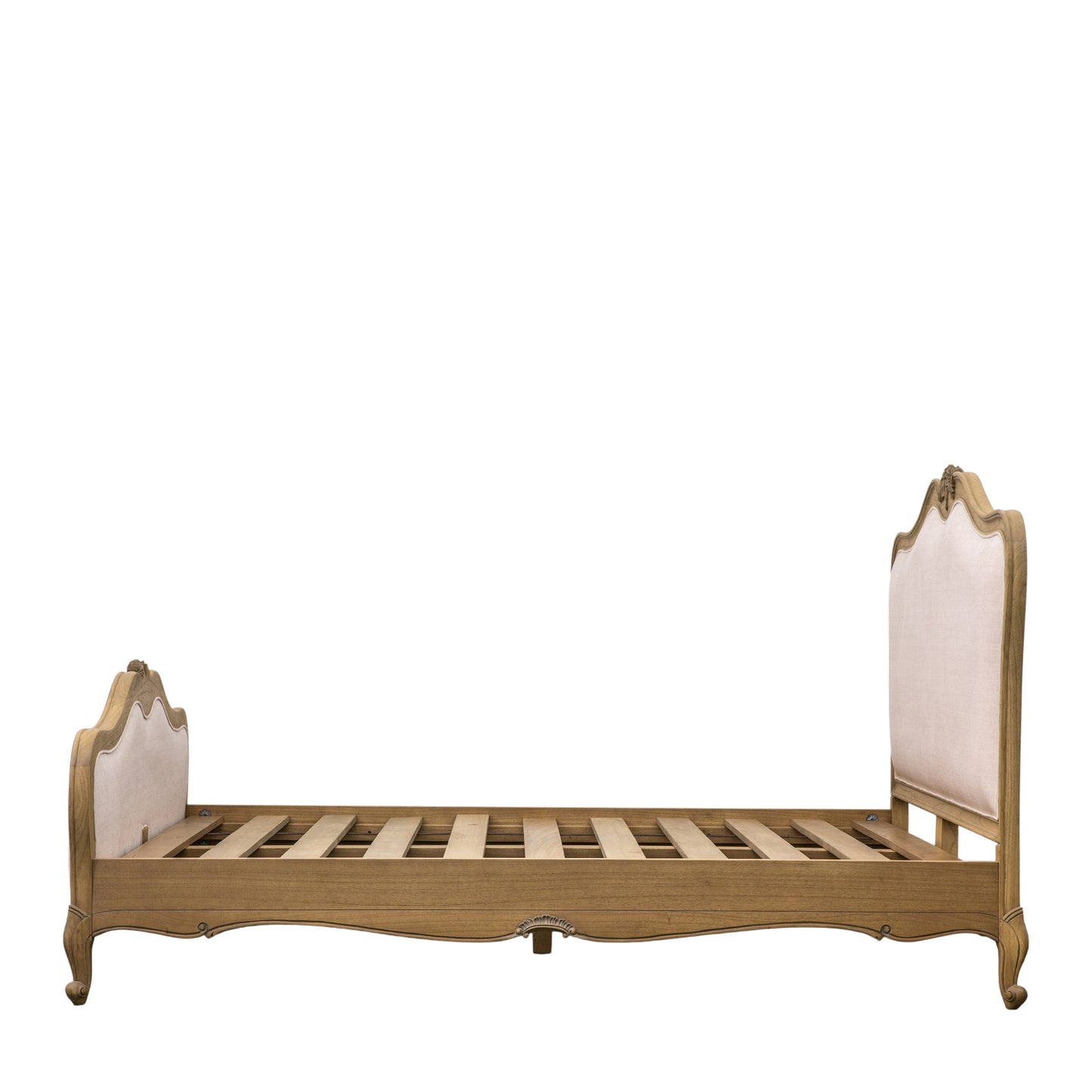 Chic 6' Linen Upholstered Bed Weathered – Light Wood
