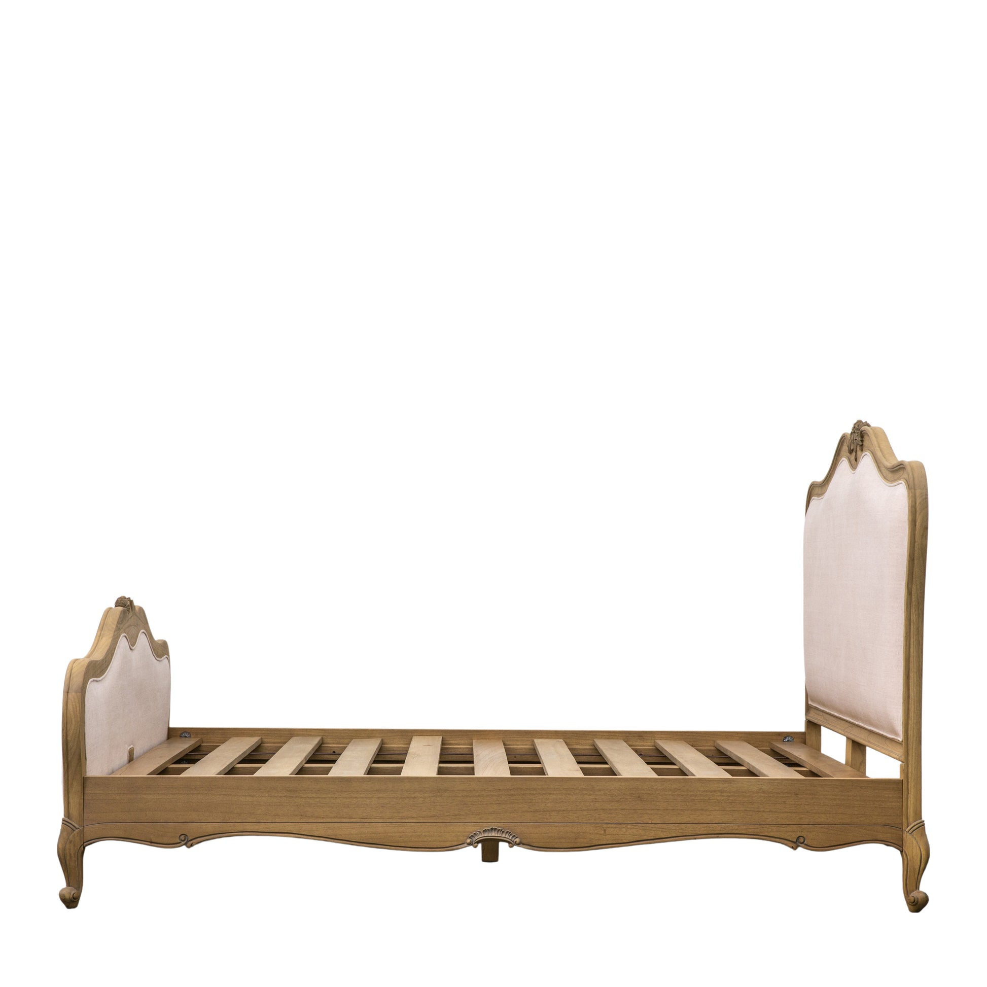 Chic 6' Linen Upholstered Bed Weathered – Light Wood