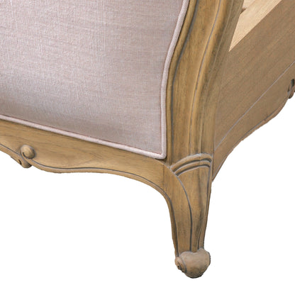 Chic 6' Linen Upholstered Bed Weathered – Light Wood
