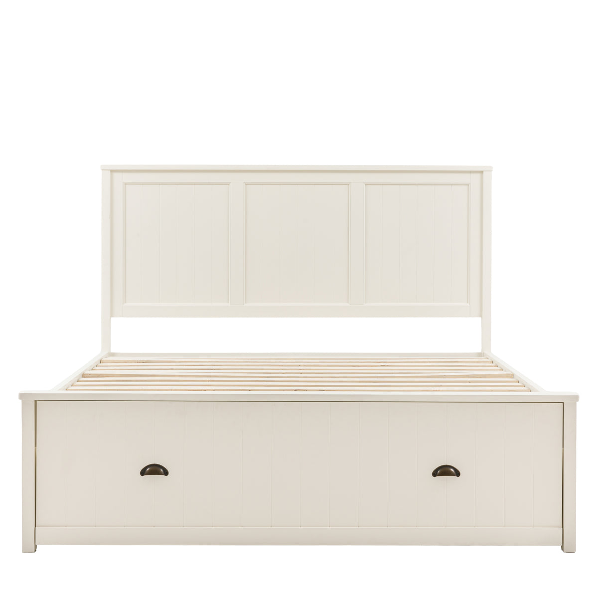 Eton 1 Drawer Storage Bed White 5′ King – White MDF – 1 Drawer