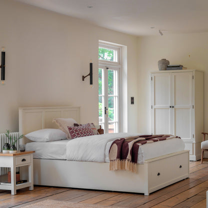 Eton 1 Drawer Storage Bed White 6′ Super King – White MDF – 1 Drawer (view 2)