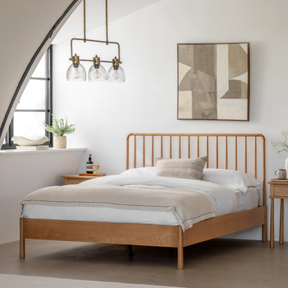 Wycombe Spindle Bed 6′ Super King – Light Wood Oak – 180mm under-bed clearance (view 2)