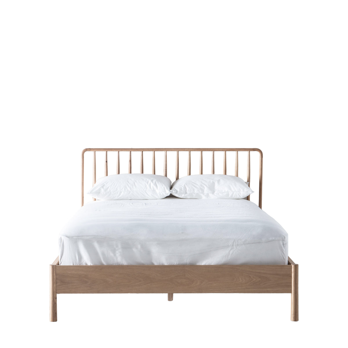 Wycombe Spindle Bed 4′6″ Double – Light Wood Oak – 180mm under-bed clearance