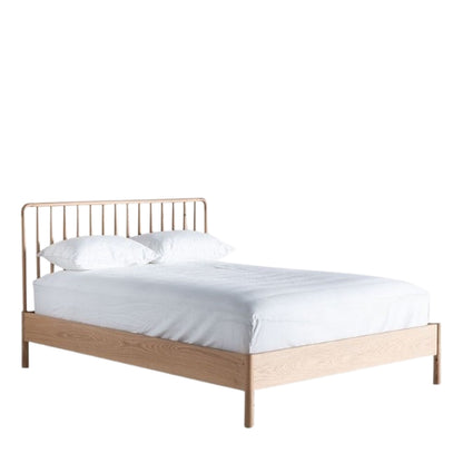 Wycombe Spindle Bed 4′6″ Double – Light Wood Oak – 180mm under-bed clearance (view 6)
