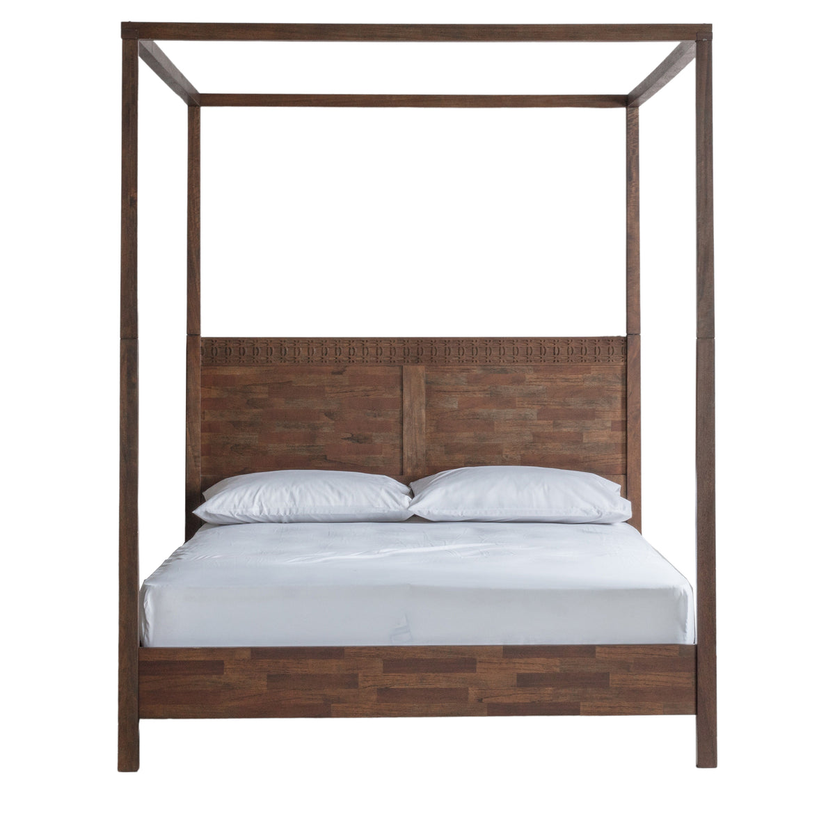 Boho Retreat 4 Poster Bed 5′ King – Brown Mango – 140mm under-bed clearance