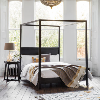 Boho Boutique 4 Poster Bed 5′ King – Black MDF – 140mm under-bed clearance (view 2)
