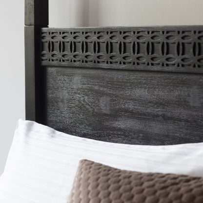 Boho Boutique 4 Poster Bed 5′ King – Black MDF – 140mm under-bed clearance (view 4)