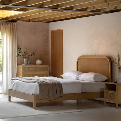Bibury Bed 4′6″ Double – Natural MDF – 150mm under-bed clearance (view 2)
