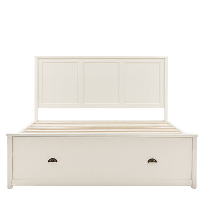 Eton 1 Drawer Storage Bed White 4′6″ Double – White MDF – Bed