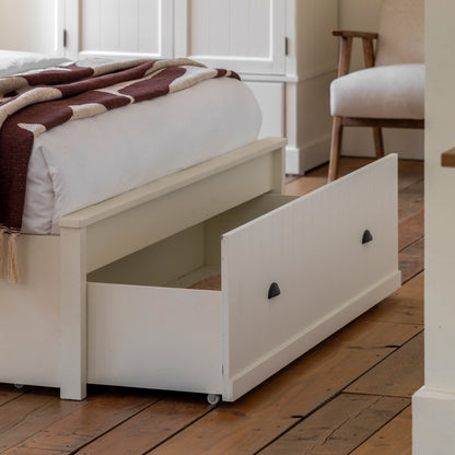 Eton 1 Drawer Storage Bed White 4′6″ Double – White MDF – Bed (view 3)