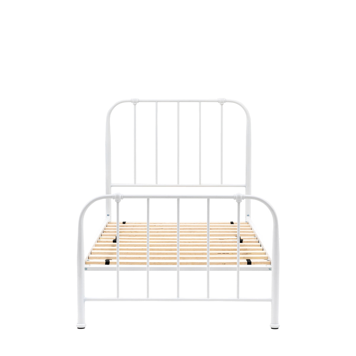 Loughton Bedstead Ivory 3′ Single – White Mild Steel – 275mm under-bed clearance