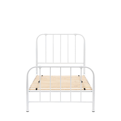 Loughton Bedstead Ivory 3′ Single – White Mild Steel – 275mm under-bed clearance