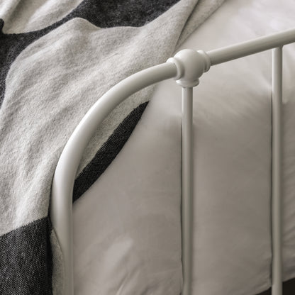 Loughton Bedstead Ivory 3′ Single – White Mild Steel – 275mm under-bed clearance (view 4)