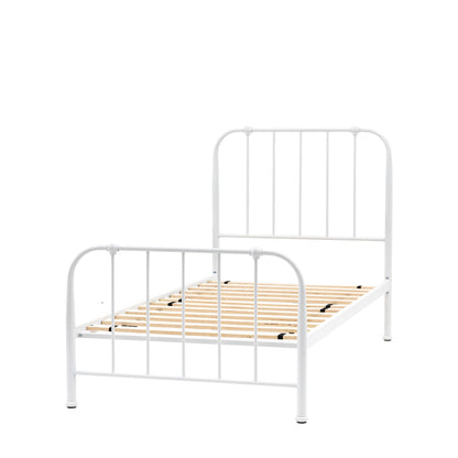 Loughton Bedstead Ivory 3′ Single – White Mild Steel – 275mm under-bed clearance (view 5)