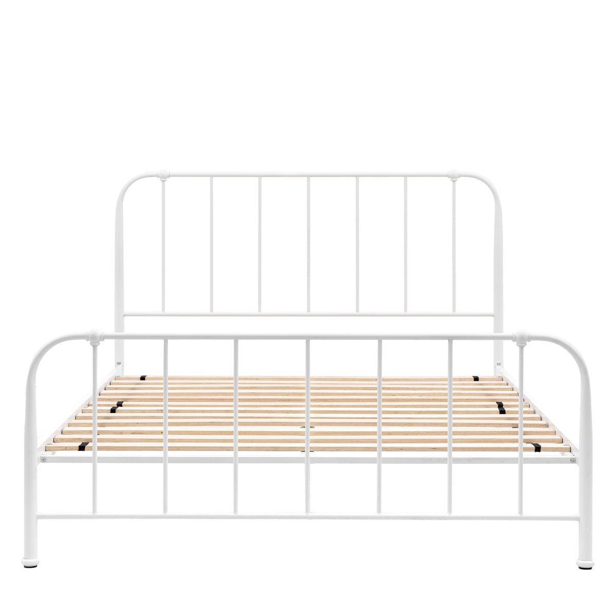 Loughton Bedstead Ivory 5′ King – White Mild Steel – 275mm under-bed clearance