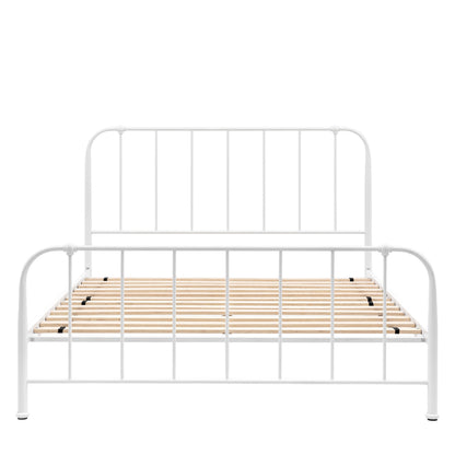 Loughton Bedstead Ivory 5′ King – White Mild Steel – 275mm under-bed clearance