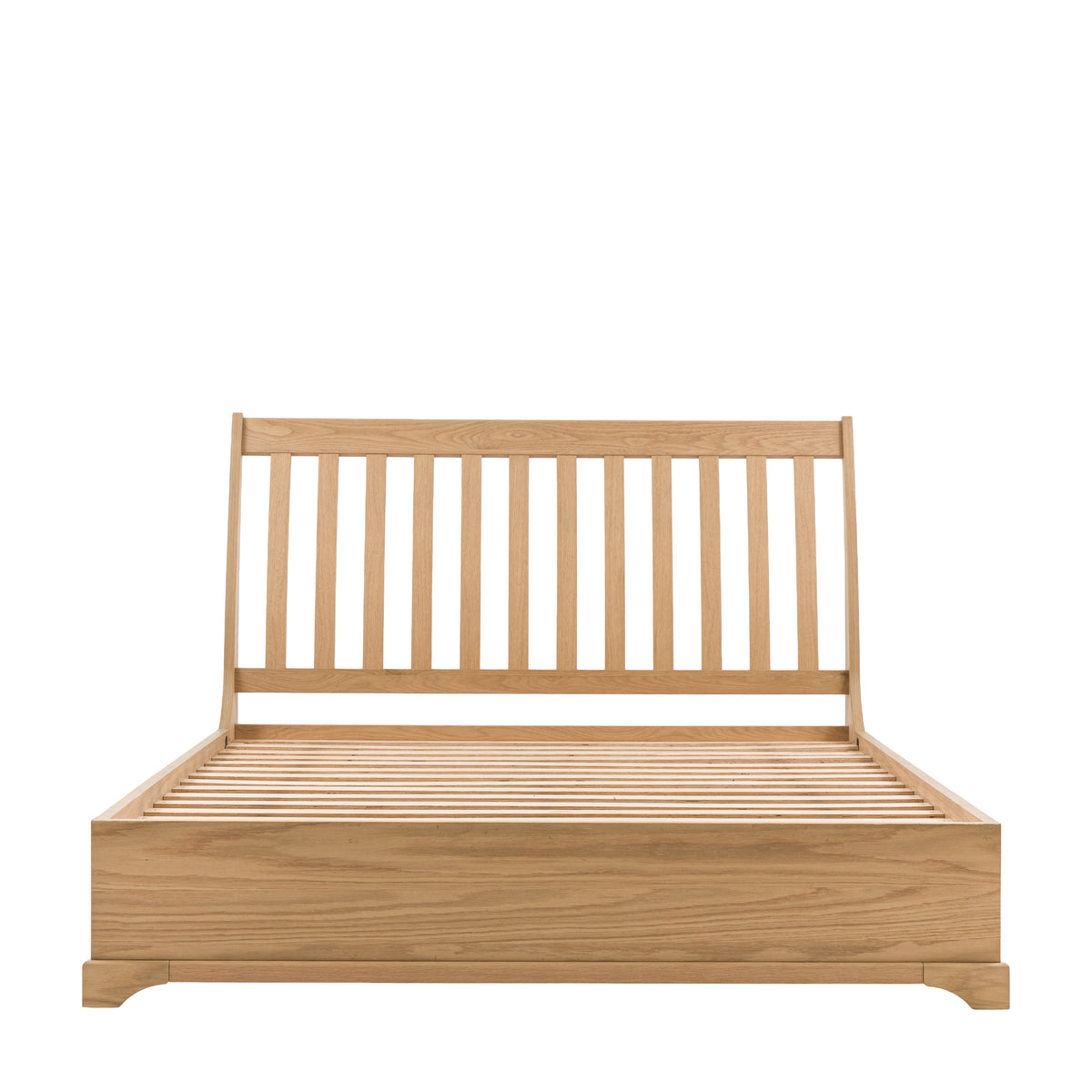 Malvern Bed 4′6″ Double – Light Wood Oak Veneer – 80mm under-bed clearance