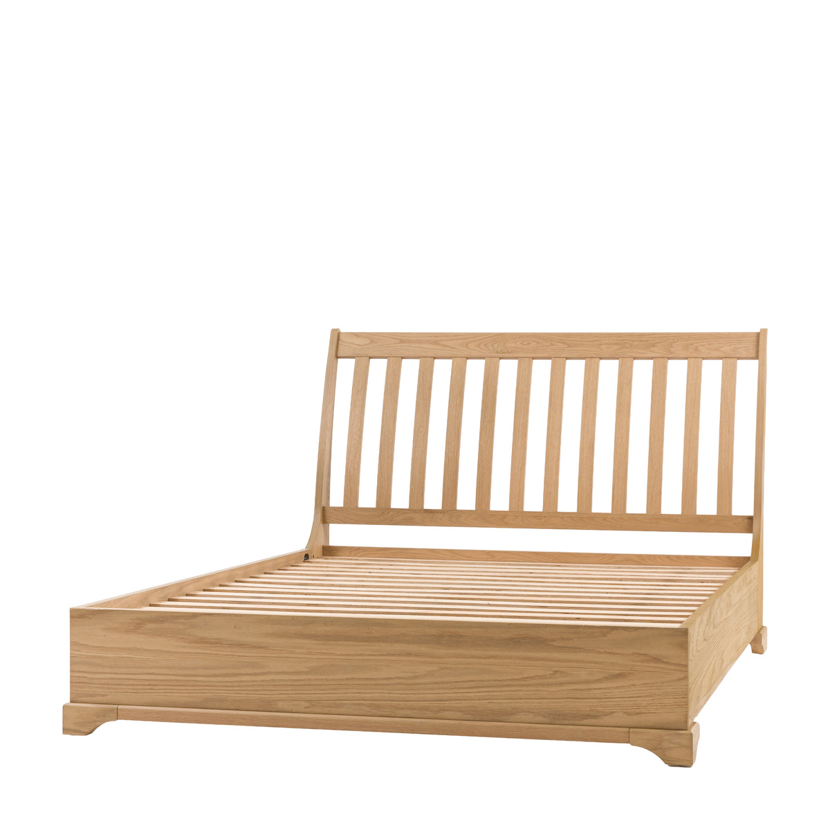 Malvern Bed 5′ King – Light Wood Oak Veneer – 80mm under-bed clearance (view 5)