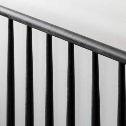 Wycombe Spindle Bed Black 4′6″ Double – Black Oak – 180mm under-bed clearance (view 4)