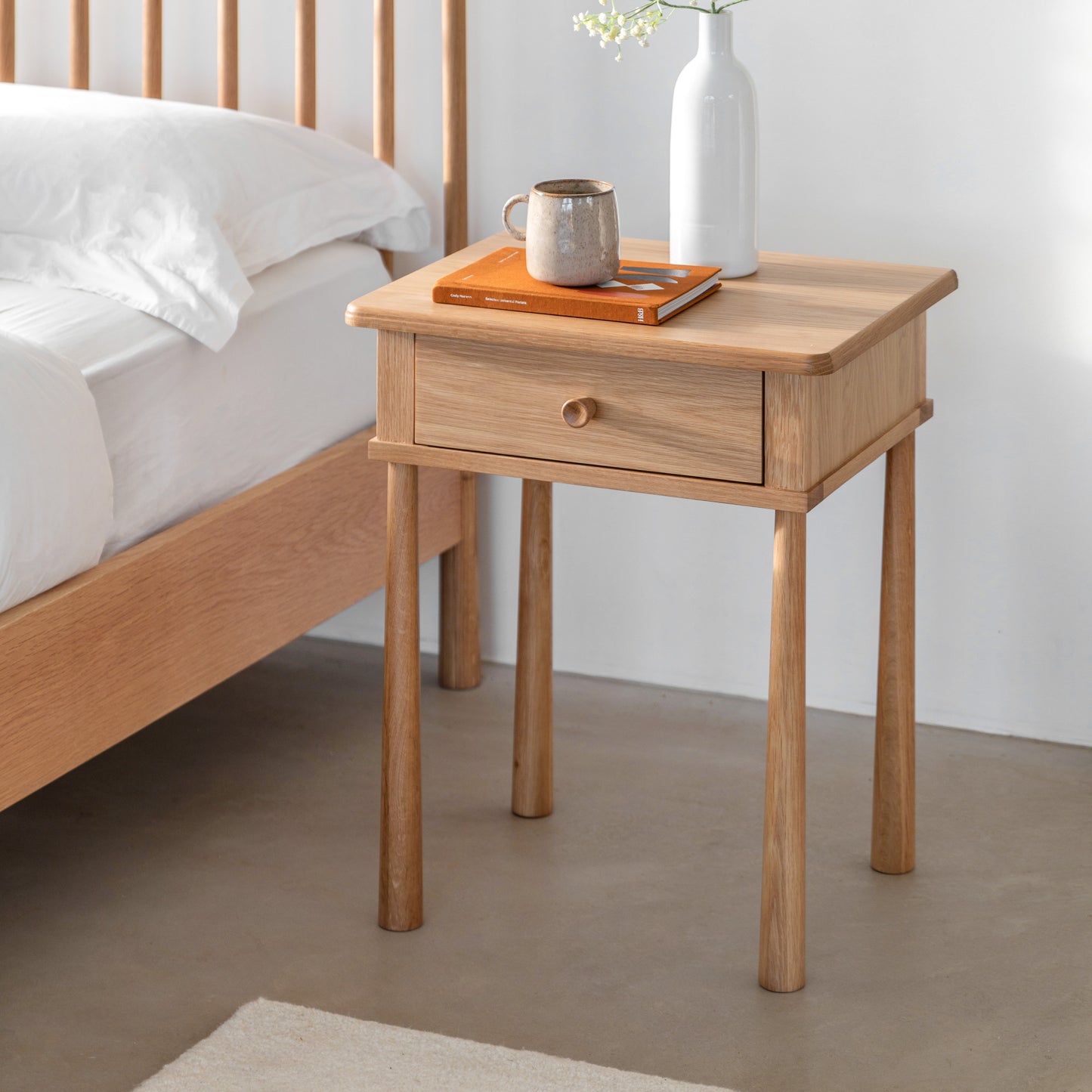 Wycombe 1 Drawer Bedside – Light Wood