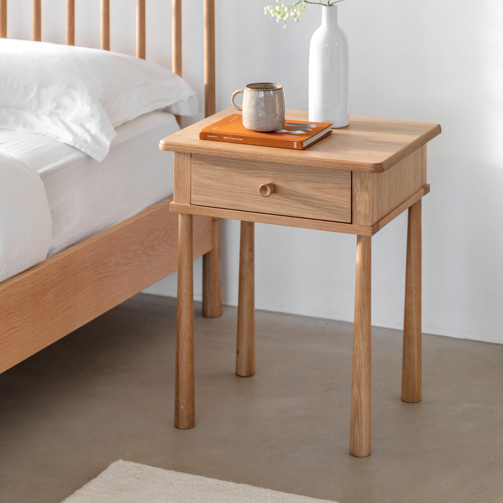 Wycombe 1 Drawer Bedside – Light Wood