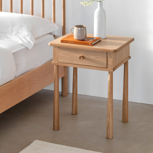 Wycombe 1 Drawer Bedside – Light Wood