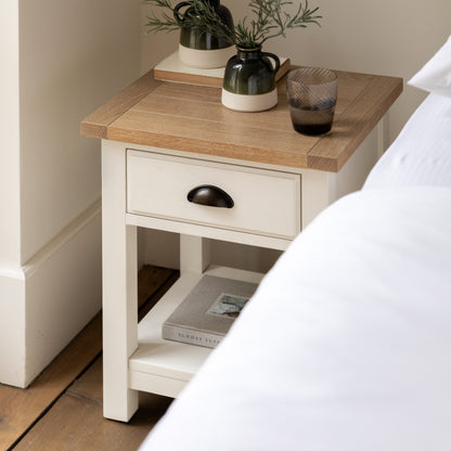 Eton 1 Drawer Bedside White – White