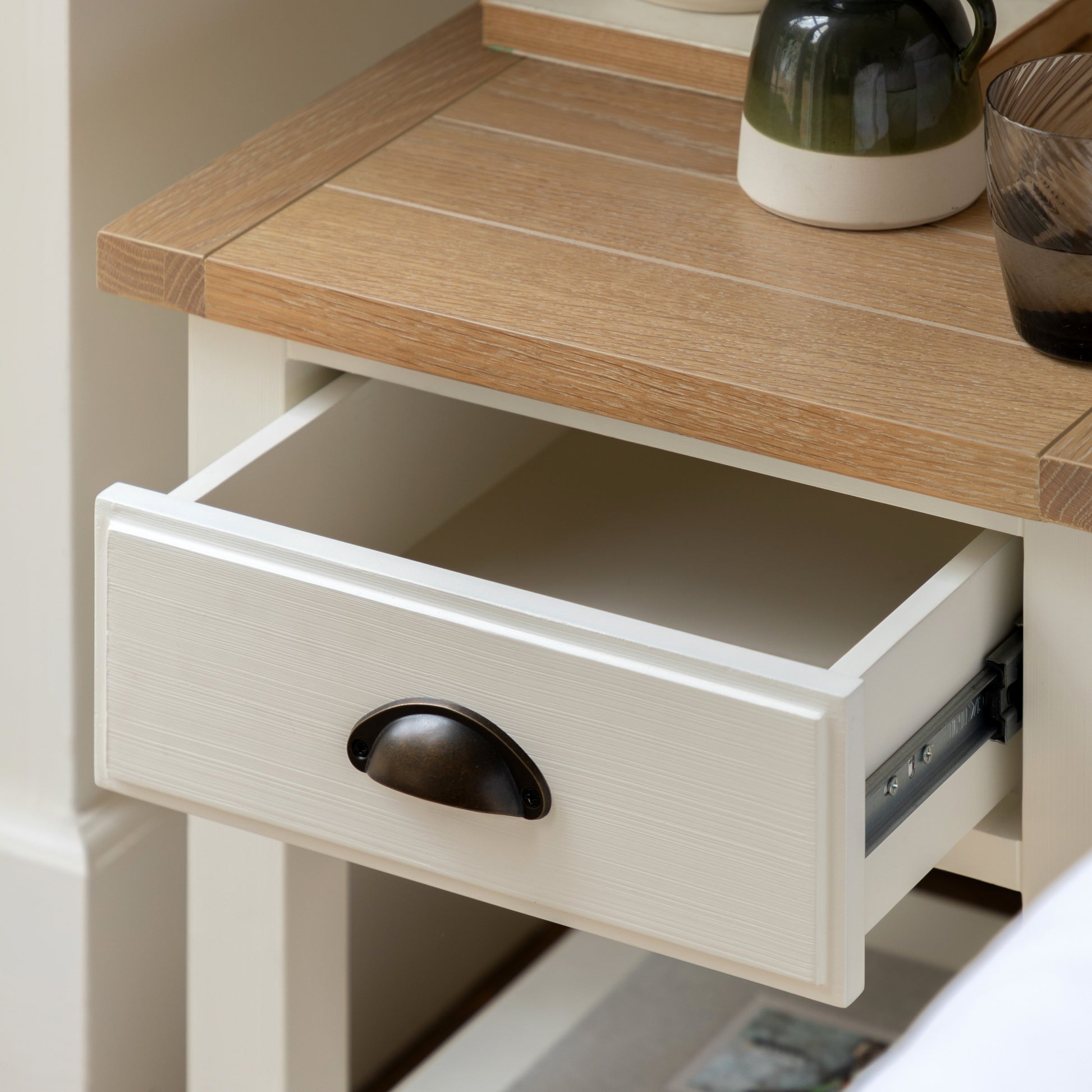 Eton 1 Drawer Bedside White – White