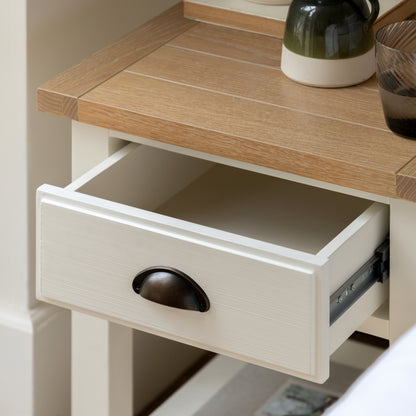 Eton 1 Drawer Bedside White – White
