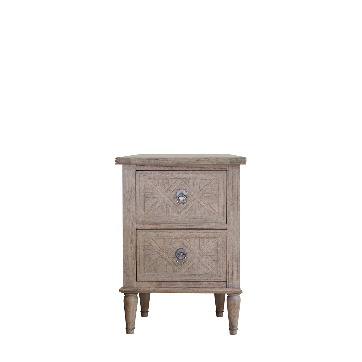 Rustique 2 Drawer Bedside Table – Natural Mindy Ash – 2 Drawers