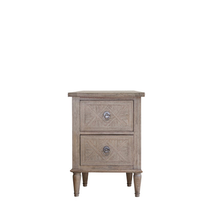 Rustique 2 Drawer Bedside Table – Natural Mindy Ash – 2 Drawers