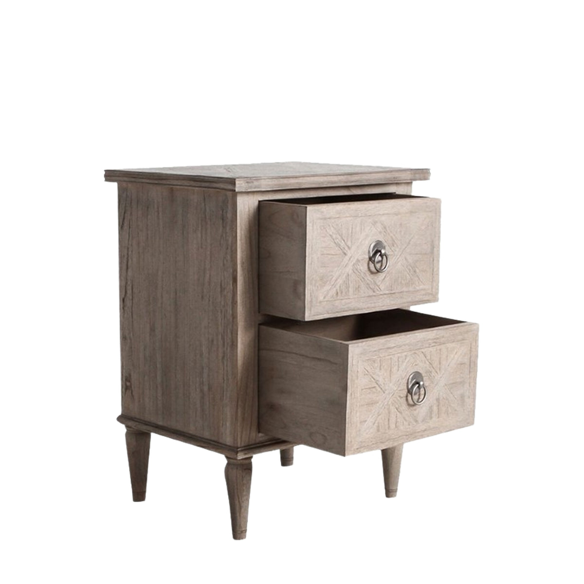 Rustique 2 Drawer Bedside Table – Natural Mindy Ash – 2 Drawers (view 5)