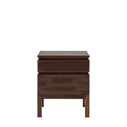 Boho Retreat Bedside 2 Drawer Chest – Brown Mango – 2 Drawers