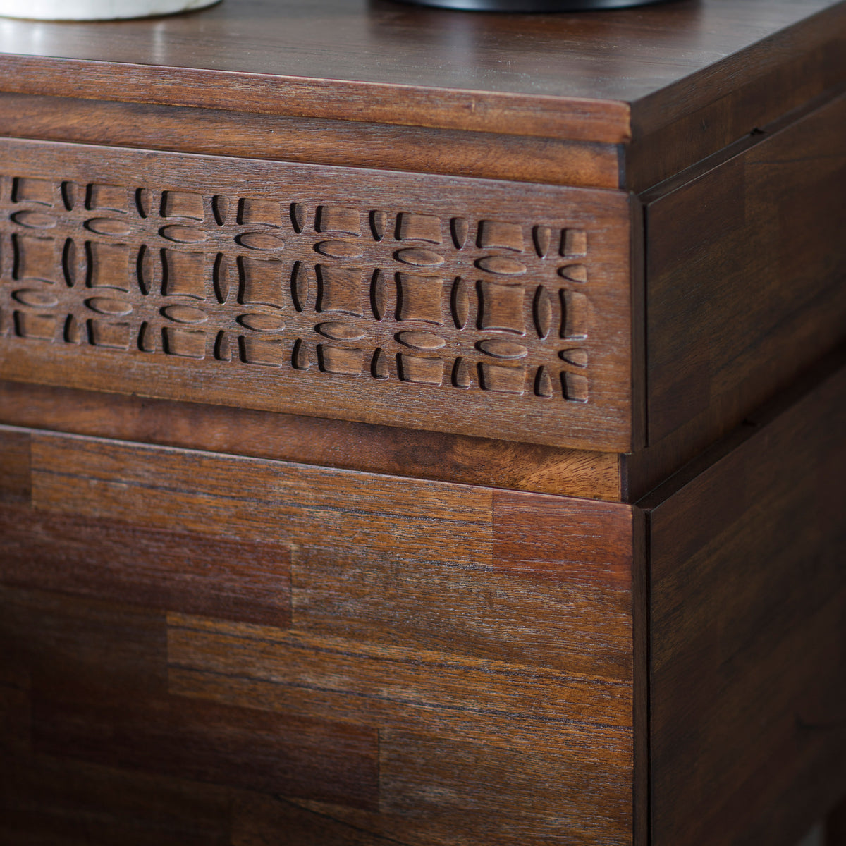 Boho Retreat Bedside 2 Drawer Chest – Brown Mango – 2 Drawers (view 3)