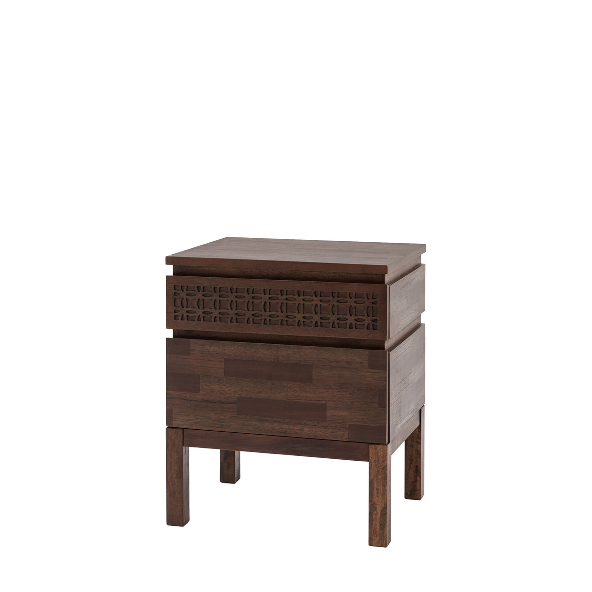 Boho Retreat Bedside 2 Drawer Chest – Brown Mango – 2 Drawers (view 4)