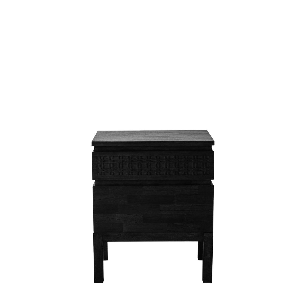 Boho Boutique Bedside 2 Drawer Chest – Black Mango – 2 Drawers
