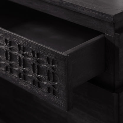 Boho Boutique Bedside 2 Drawer Chest – Black Mango – 2 Drawers (view 3)