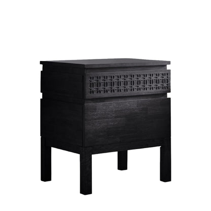 Boho Boutique Bedside 2 Drawer Chest – Black Mango – 2 Drawers (view 5)
