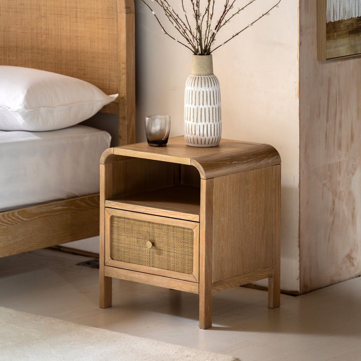 Bibury 1 Drawer Bedside – Natural Oak – 1 Drawer (view 2)