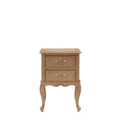 Chic Bedside Table Weathered – Light Wood Mindy Ash – 2 Drawers