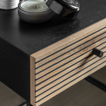 Hyland 1 Drawer Bedside – Black MDF Melamine – 1 Drawer (view 4)