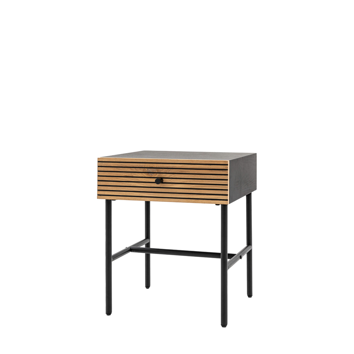Hyland 1 Drawer Bedside – Black MDF Melamine – 1 Drawer (view 5)
