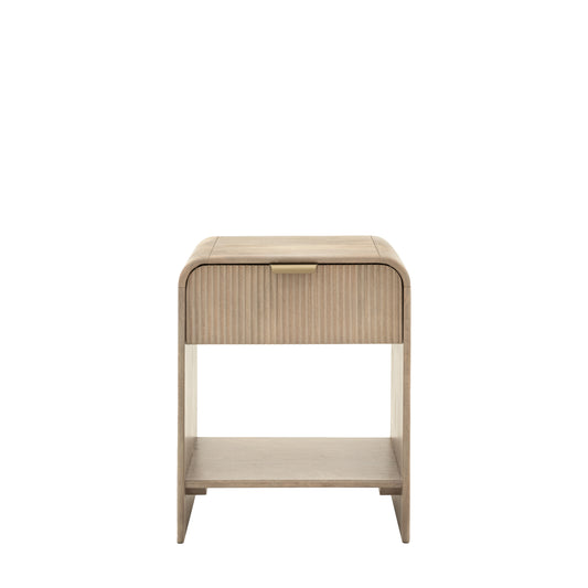Colonna 1 Drawer Bedside Large – Grey Mango Wood – 1 Drawer / 1 Shelf