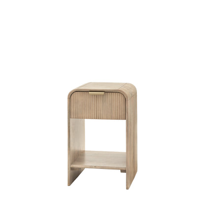 Colonna 1 Drawer Bedside Small – Grey Mango Wood – 1 Drawer / 1 Shelf (view 5)