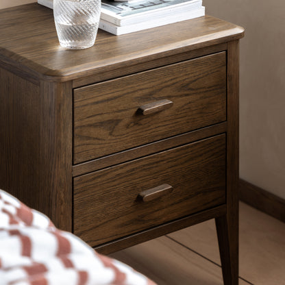 Camden 2 Drawer Bedside Walnut – Brown MDF – 2 Drawers (view 3)
