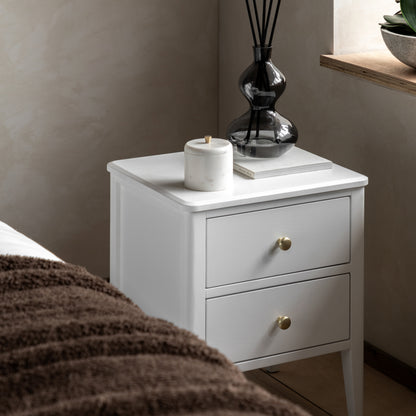 Acton 2 Drawer Bedside White – White MDF – 2 Drawers (view 3)