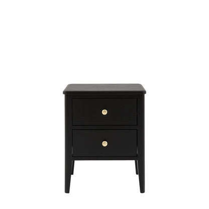 Acton 2 Drawer Bedside Black – Black MDF – 2 Drawers